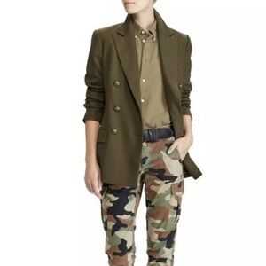 Polo Ralph Lauren Green Military Blazer Jacket Double Breasted size 6 / small